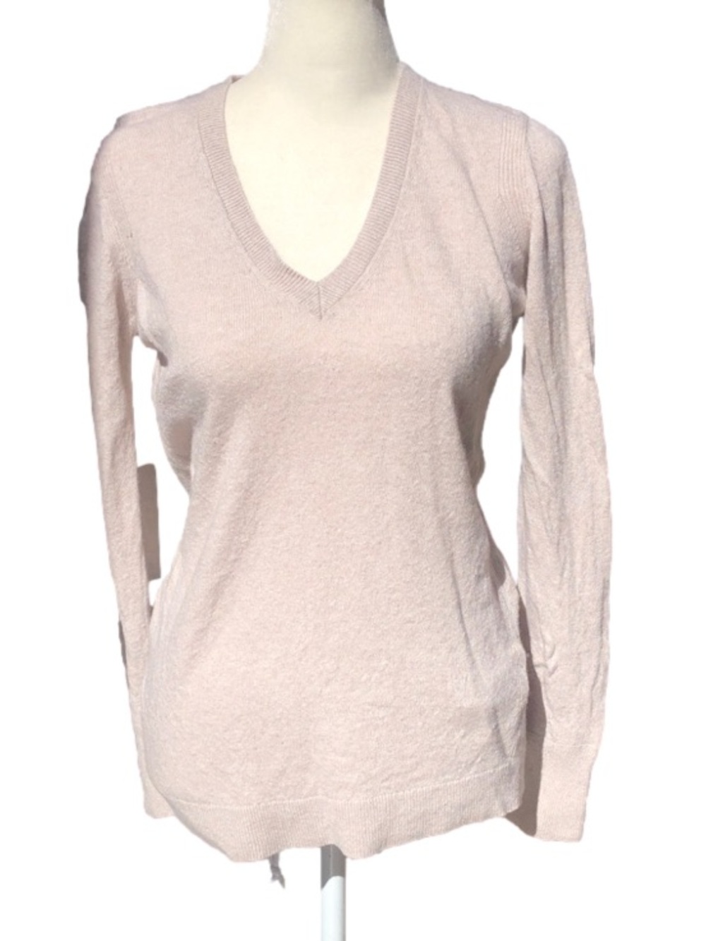 Banana Republic Beige Merino Wool Blend Lightweight Long Sleeve V-Neck Cardigan